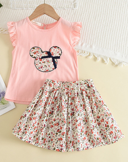 Girls Clothes Sets Floral Cartoon